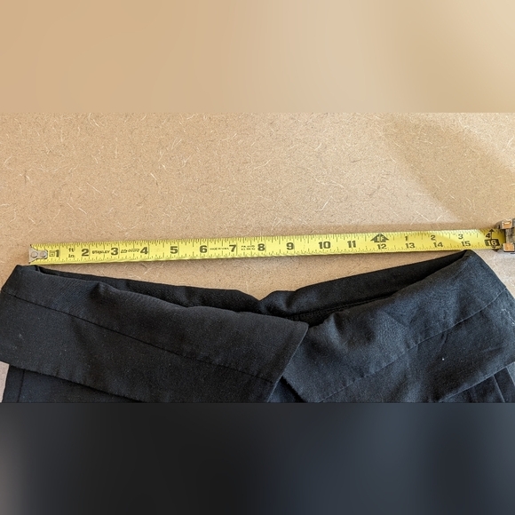 Zara Black Foldover Waist Wide Leg Trouser Pants Size Medium - Picture 5 of 6